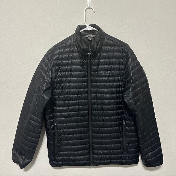 Eddie Bauer Mens EB650 Down Puffer Quilted Black Jacket Size Medium Coat **Read - Picture 1 of 12
